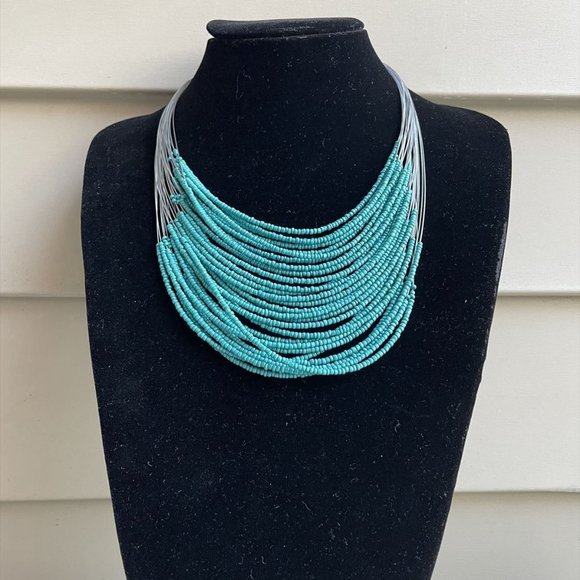 - TURQUIOSE AFRICAN MALA BECKLACE STATEMENT NECKLACE - Picture 12 of 13